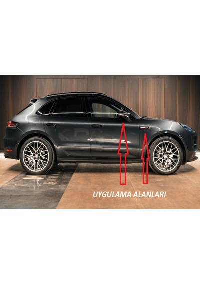 Porsche Macan Yan Aynalar Ve Çamurluk Yanı Damla Desen Bıçak Logo
