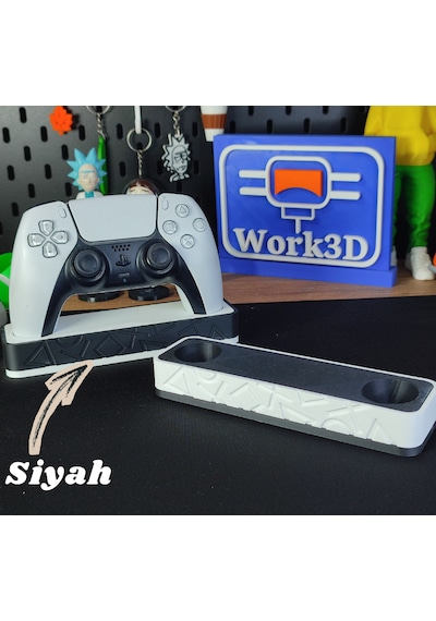 Ps5 Dualsense Oyun Kolu Standı 3d Baskı Masaüstü Düzenleyici Siyah
