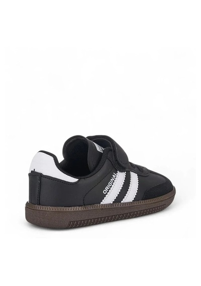 Zacoz Günlük Unisex Çocuk Sneaker Bağcıklı Hafif Esnek Kaymaz Taban Ayakkabı Siyah Beyaz