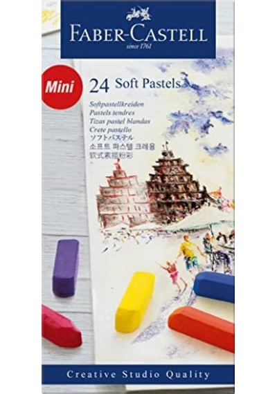 Creative Studio Mini Toz Pastel Boya, 24 Renk, Yarım Boy, Yüksek Pigment, Parlak Renkler, Fiksatif Uyumlu, Tebeşir Ba Çok Renkli