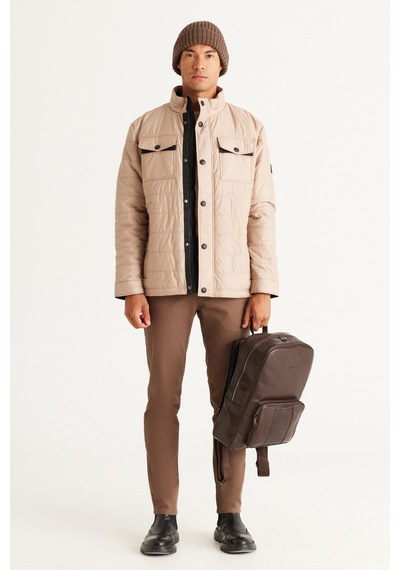 AC&Co / Altınyıldız Classics Erkek Bej Standart Fit Normal Kesim Dik Yaka Mont Bej AC&Co / Altınyıldız Classics Erkek Bej Standart Fit Normal Kesim Dik Yaka Mont Bej