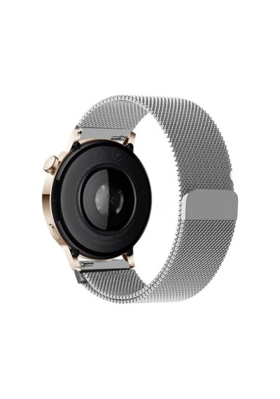 Huawei Watch Gt3 Elegant / Gt2 42mm Uyumlu 20mm Manyetik Milanese Loop Metal Kordon Gümüş