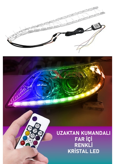 Far İçi Kristal Kayar Led Sinyalli Rgb Kumandalı