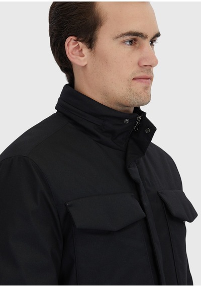 Ramsey Siyah Regular Fit Micro Jel Elyaflı Spor Ceket