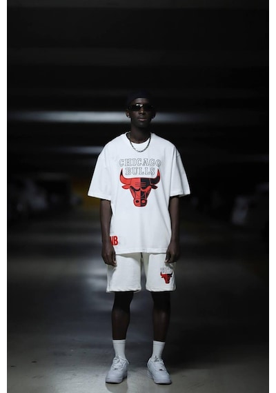 Chicago Bulls Pamuklu Oversize Şortlu Penye Takım 001