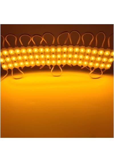 2 Adet 12V 3 Ledli Parmak Led Modül 1.5W 2835 Mercekli Amber Turuncu