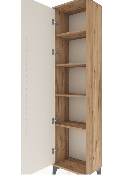 Arges Dolap Tek Raflı Tek Kapaklı Tek Askılı 44x30x182 Çam-aytaşı Atlas Çam