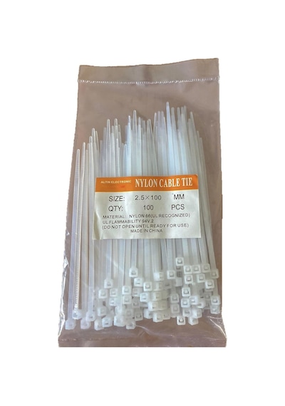 Tayem Plastik Kablo Bağı Cırt Kelepçe 100x2,5 Pa66 V2 100adet