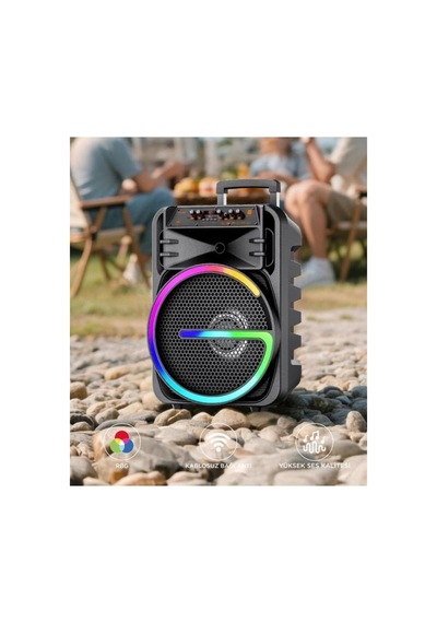 P-08 Bluetooth Hoparlör Kablosuz Tekerlekli Taşınabilir Kablosuz Speaker Toplantı Anfisi