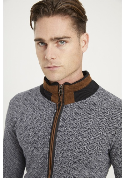 1021 Dewberry Erkek Sweatshırt-balıksırtı Lacivert Balıksırtı Lacivert