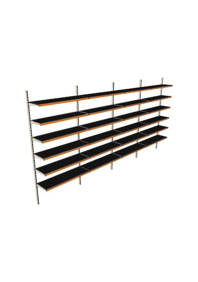6 Katlı 4'lü Duvara Monte - Standart Market Rafı Mavi-40x75 Cm Mavi