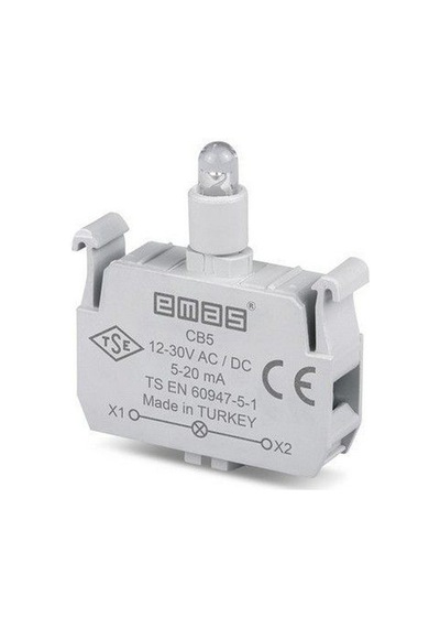 Emas Cb5 C Sinyal Beyaz Led Butonluk 12-30 V Ac/dc
