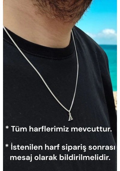 925 Ayar Gümüş Gurmet Modeli Harfli Erkek Kolye Bileklik Set 925 Ayar Gümüş Gurmet Modeli Harfli Erkek Kolye Bileklik Set