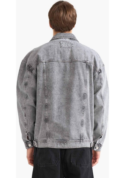 Defacto Oversize Geniş Kalıp Düğmeli Denim Ceket F4736ax25aunm18 Gri