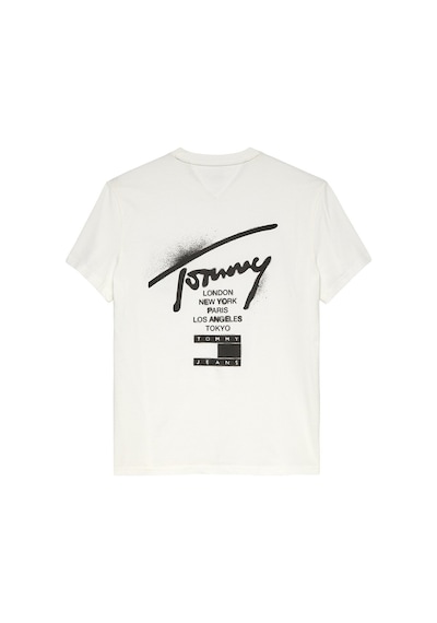 Tommy Jeans Erkek T Shirt Dm0dm22553 Ybl Beyaz Beyaz