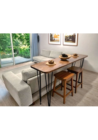 %100 Masif Bar Masası Mutfak Adası, Kahve Köşesi, Yemek Masası, Oturma Odası Bistro Çok Renkli