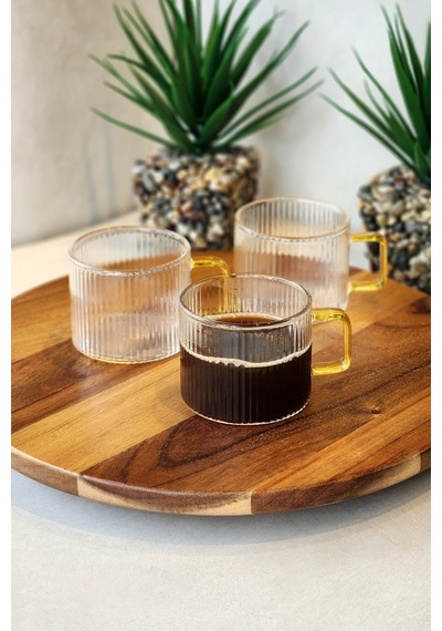 6'lı Desenli Kupa -150 Ml Şeffaf