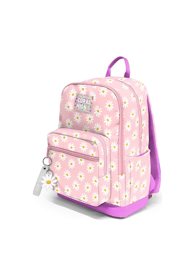 Coral High Papatya Desenli Okul Sırt Çantası 33224 124-Pembe