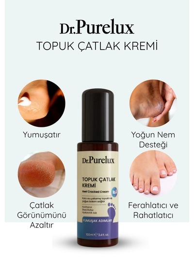 Topuk Çatlak Kremi Shea Yağı & Hyaluronik Asit İçerikli Yoğun Nemlendirici Bakım Kremi 100 Ml