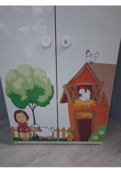 Dolap Kuzu 90648 İki Kapaklı Dijital Baskı Sınıf Suntalam Demonte Beyaz