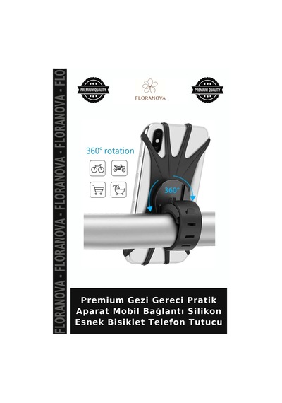 Premium Gezi Gereci Pratik Aparat Mobil Bağlantı Silikon Esnek Bisiklet Telefon Tutucu