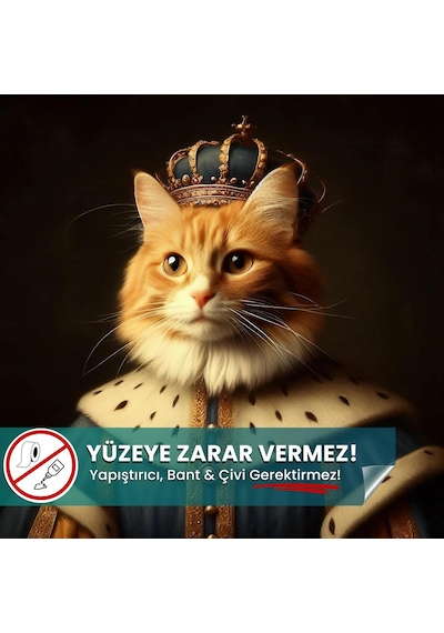 Tr Kral Kedi Posteri, Kral Kedi Posteri, Yüksek Çözünürlüklü Akıllı Kağıt Poster, Yapay Zeka Tasarım