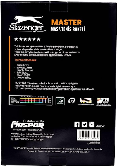 Slazenger Master ITTF Onaylı Masa Tenis Raketi (6 Star)