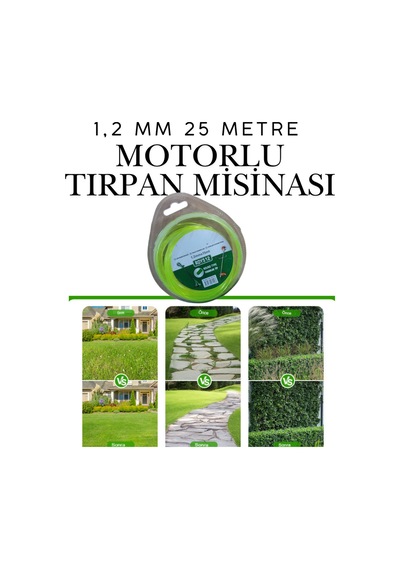 Klc 1.2 Mm 15 Metre Çim Ot Biçme Teli Motorlu Tırpan Yuvarlak Misina Tırpan Misinası