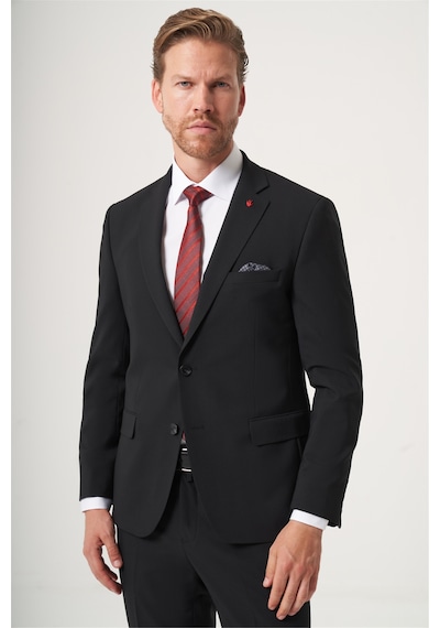 İmza Siyah Mono Yaka 6 Drop Slim Fit Tam Astar Esnek Takım Elbise 1001260181