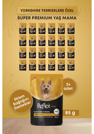 Reflex Plus Pouch Yorkshire Terrier Joint Health Pate Yetişkin Köpek Yaş Maması 85gr X 24 Adet