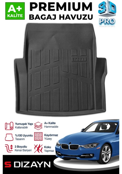 S-dizayn Bmw 3 Serisi F30 3d Pro Bagaj Havuzu 2012-2019 A+ Kalite