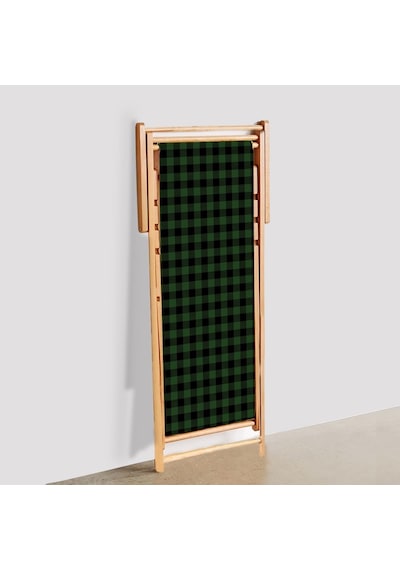 Bluehomeconcept Adawall Yeşil Kareli Katlanabilir Şezlong