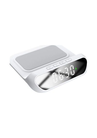 S-link Sl-cw18 Beyaz Telefon Uyumlu 15w Lcd Ekran Double Alarmli Kablosuz Şarj Cihazı Çok Renkli