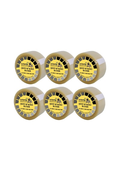 Koli Bandı Şeffaf 45x100 6 Lı 1 Paket Artlantis Koli Bantı 45*100