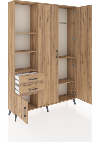 Arges Dolap 5 Raflı 2 Çekmeceli Tek Askılı 132x30x195 Çam-çam/çam Atlas Çam/atlas Çam Arges Dolap 5 Raflı 2 Çekmeceli Tek Askılı 132x30x195 Çam-çam/çam Atlas Çam/atlas Çam
