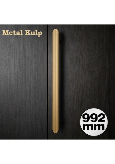 Anzer Altın Çizgili Uzun Çekmece Kulpu 992 Mm Dolap Kulp Modern Dayanıklı Metal Şık Tasarım