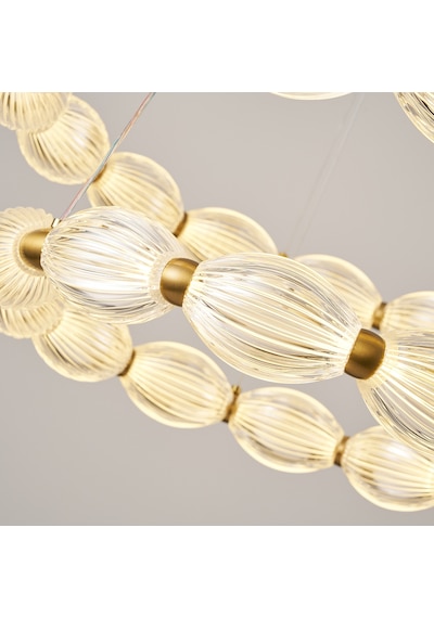 Aspen 2 Katlı Yuvarlak Eskitme Sarkıt Led Modern Salon Avize Eskitme