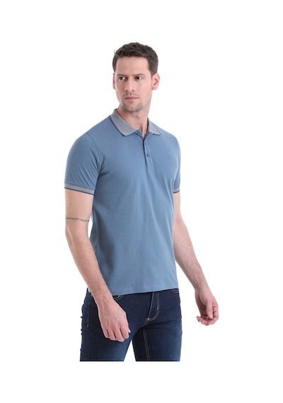 Hatemoğlu İndigo Regular Fit Düz 100% Pamuklu Polo Yaka Tişört 3536etc22c03 85 İndigo