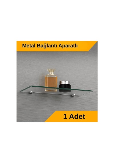 Pleksi Hayalet Raf 8mm Banyo Mutfak Düzenleyici Metal Bağlantılı Şeffaf Raf - 30 Cm Bant Marketim