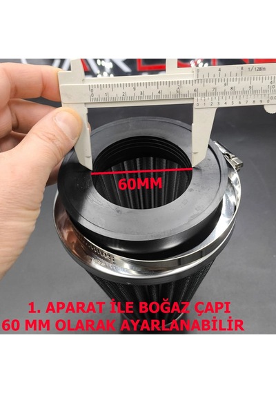 Açık Hava Filtresi Krom Kaplı 2 Aparatlı Gri Renk Huni Tip-90mm-73mm-60mm
