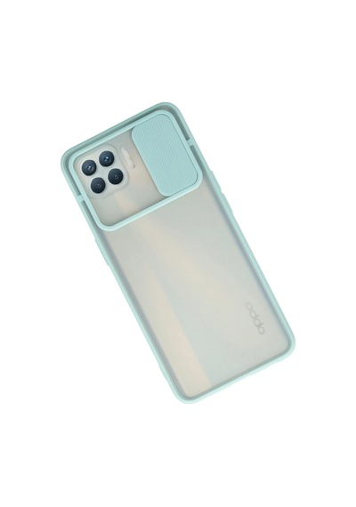 Newface Oppo Reno 4 Lite Kılıf Palm Buzlu Kamera Sürgülü Silikon Glblseme - 56 - Turkuaz