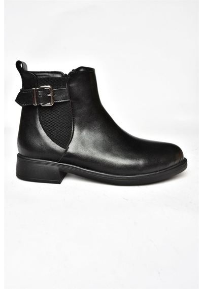 Fox Shoes R374050209 Siyah Alçak Tabanlı Kadın Bot Siyah