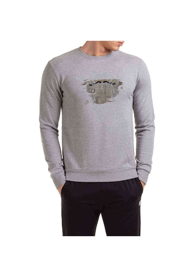 Led Zeppelin Baskılı Gri Erkek Örme Sweatshirt
