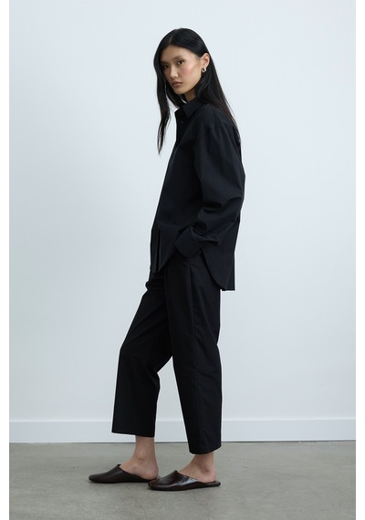 Suud Collection Siyah Page Oversize Gömlek SİYAH