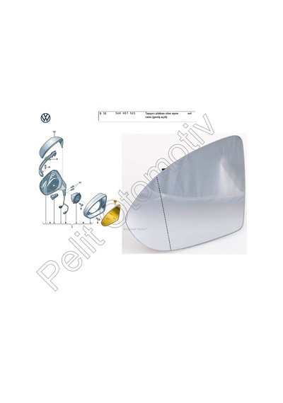 Golf 7 2013-2020 Sol Ayna Camı 5g0857521