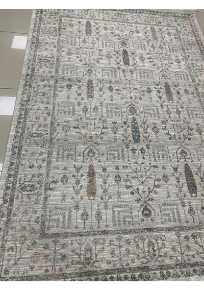 Merinos Halı Valeria 91001 060 Serisi Salon Oturma Yatak Odası Halısı Krem - Gri