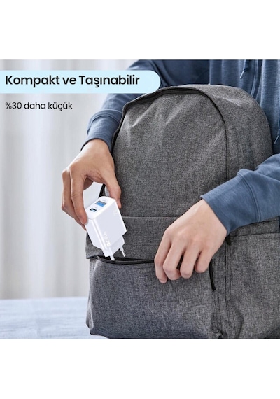 20w Dual U+c Şarj Aleti-usb-c Ve Usb-a Çift Çıkış - Hızlı Şarj Cihazı - Taşınabilir Tasarım