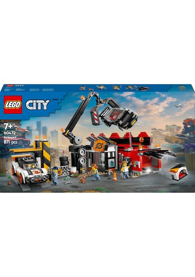LEGO® City Hurdalık ve Arabalar 60472 - 7 Yaş ve Üzeri Çocuklar için Yaratıcı Oyuncak Yapım Seti (871 Parça)
