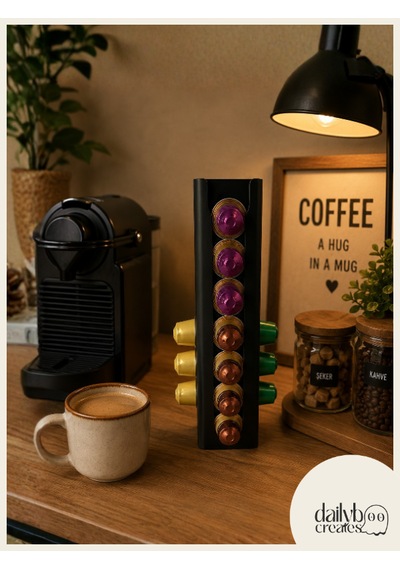 Kapsül Kahve Standı-nespresso Kapsül Düzenleyici-20-24 Kapsül Mutfak Düzenleyici-kapsül Tutucu Siyah