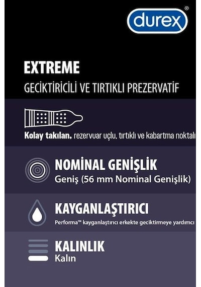 Durex Extreme  Prezervatif 20'li + Extreme Jel 50 ML